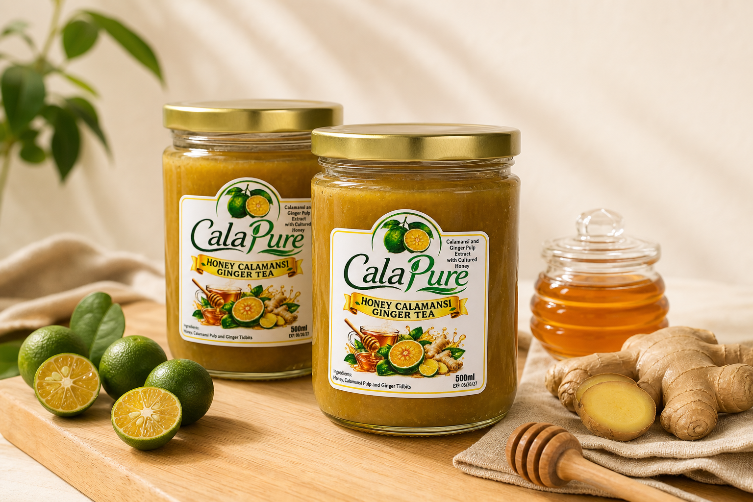 CalaPure Honey Calamansi Ginger Tea with calamansi, ginger, and honey